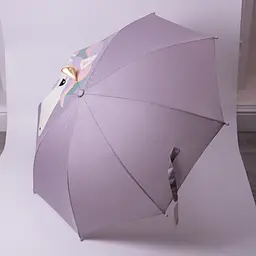 Дитяча парасоля-тростина механічна з 3D-вушками складна 89 см, фіолетовий Yiwu HP-23-12V