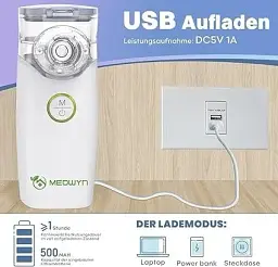 Небулайзер Meowyn, тихий портативний небулайзер для дорослих та дітей, USB-перезаряджається - мініатюра 5
