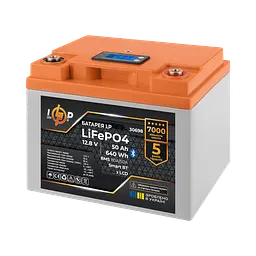 Акумулятор LP LiFePO4 12,8V - 50 Ah (640Wh) (BMS 80А/50A) пластик LCD Smart BT - мініатюра 2