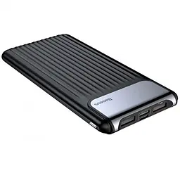 Портативна батарея Powerbank Baseus Thin QC3.0 M+T Dual input Digital LCD 10000 mAh PPYZ-C01 Black - мініатюра 3