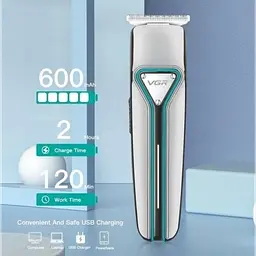 Акумуляторна машинка для стрижки волосся та бороди з 3 насадками VGR V-008 - мініатюра 2