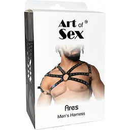 Чоловіча портупея Art of Sex - Ares, натуральна шкіра, колір Чорний, розмір L-2XL - мініатюра 4