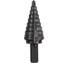 Свердло ступінчасте Step Drill COBALT ALCRN MILWAUKEE, діаметр 4-20мм з кроком 2мм