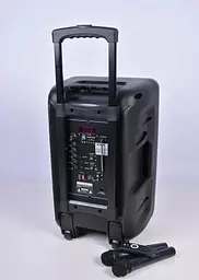 Портативна колонка ZXX-7878 Акустична система 600Вт RGB підсвічування з 2 мікрофонами і пультом 1х3" Чорний - мініатюра 3