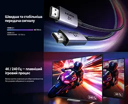 Кабель HDMI UGREEN HD171 2.1 8K 60 Гц 10 м чорний (25914) - мініатюра 4