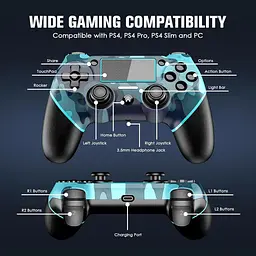 Бездротовий контролер JORREP для PS4 з функцією подвійної вібрації та звуку - мініатюра 3