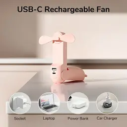 Вентилятор Jisulife F8X Pink - мініатюра 3