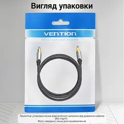 Оптичний аудіокабель Vention 2 м тослінк Toslink S/PDIF штекер на обох кінцях передавання звуку 5.1 підтримка Dolby DTS PCM у бавовняному обплетенні сірий (BAVHH) - мініатюра 11