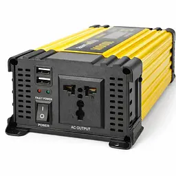 Автомобільний інвертор Жовтий / Перетворювач напруги з 12-220 V, 2000 Вт, 2хUSB - мініатюра 2