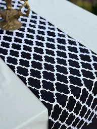 Ранер доріжка Ecotton DUCK 45x170 см для обіднього столу водовідштовхувальна чорно-білого кольору (25147)