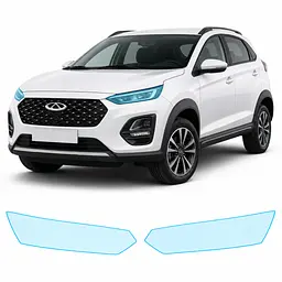 Антигравійна захисна бронеплівка за лекалами для Chery Tiggo 2 Pro I 2022- оптика (фари та ПТФ)