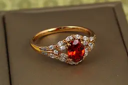 Кільце Xuping Jewelry балада з червоним фіанітом р 16 золотисте