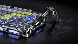 GravaStar Клавіатура механічна Mercury K1 Pro 80keys, GravaStar x Kailh Speedy Mint, BT/WL/USB, RGB, Interstellar Silver - мініатюра 6
