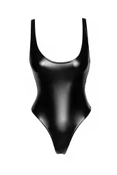 Боді з мокрим ефектом Noir Handmade F244 Powerwetlook body with high cut bottom hem, M - мініатюра 4