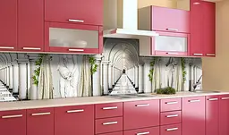 Кухонний фартух Античні Статуї вінілова наклейка для кухні колони Архітектура Сірий Happy Pocket Z181304 - мініатюра 3