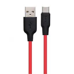 USB Cable Hoco X21 Plus Silicone Type-C Black/Red 0.25m