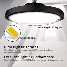 Промисловий LED світильник UFO 100 Вт, 10000 Лм, IP65 - мініатюра 2