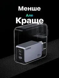 Мережевий зарядний пристрій UGREEN X757 загальна потужність до 100 Вт 2 USB-C та 1 USB-A PD 3.0 QC 4+ PPS (25874) - мініатюра 8
