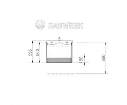 Тумба підвісна Sanwerk Алесса Air 60 Білий з умивальником Space Line (MV0000870) Білий - мініатюра 9