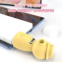 Вібратор кліторальний вакуумний Wo-sex Lilo з USB 10 режимів Лимонний - мініатюра 7