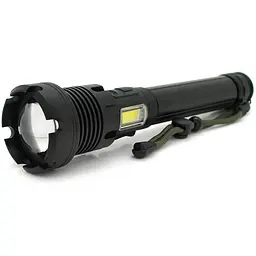 Ліхтар ручний Voltronic XHP90, 1LED XHP90, 45W, бічний світлодіод, 7 режими, ZOOM, 2х18650/6200mah, Black, IP40, кабель USB-Type-С, 260х60х35мм, BOX