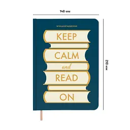 Щоденник читацький «Keep calm and read on» синій - мініатюра 3