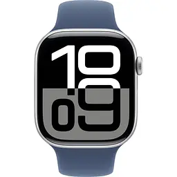 Apple Watch Series 10 GPS 46mm Silver Aluminum Case with Denim Sport Band M/L MWWM3 - мініатюра 2