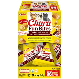 Ласощі для котів Inaba Churu Fun Bites рулет з куркою, тунцем і сиром 12 г 8 шт.