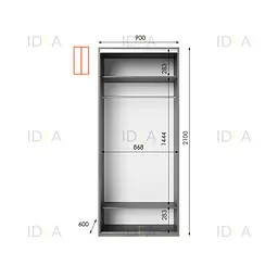 Шафа-купе Idea серія 9 90 x 60 x 210 см Венге темний Дзеркало - мініатюра 2