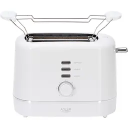 Тостер Adler AD 3224 white 850Вт/ 2 відділення/7 режимів підсмажування/розморожування/підігрів булок - мініатюра 2