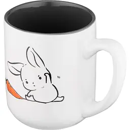 Чашка Ardesto Bunny керамічна біло-сіра 380 мл (AR3056) - мініатюра 2