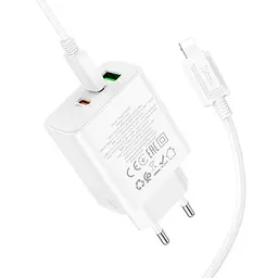 Зарядний комплект Hoco C126a Pure power three-port 40 W з кабелем USB-C USB-C - мініатюра 3