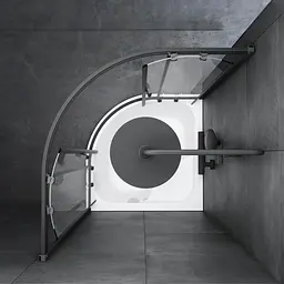 Душове огородження Deep 1/4 Round AM.PM Gem 90×90 см, без піддону, чорний профіль W90UG-401A9090-BT - мініатюра 7