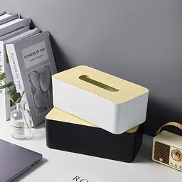Органайзер для серветок МВМ My Home Scandinavia 24.9х12.8х9.2 см білий (FH-42 WHITE/WOOD) - мініатюра 3