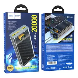 Зовнішній аккумулятор HOCO J103A Discovery edition 22.5W fully compatible power bank(20000mAh) сірий - мініатюра 3
