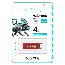 USB флеш накопичувач Wibrand 4GB Chameleon Red USB 2.0 (WI2.0/CH4U6R) - мініатюра 2