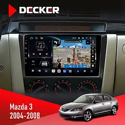 Штатна магнітола Mazda 3 2004-2008 Decker D9-011 4x64, DSP, 4G, 360 Decker (НФ-00005952)
