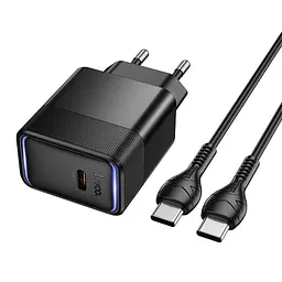 Адаптер сетевой HOCO C to C cable Lounge single port PD40W charger set CS113A 1C, PD/QC, 45W/3A