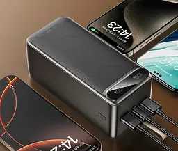 Павербанк 50000мА·ч зовнішній акумулятор Power Bank USB Type-C PD зі швидкою зарядкою до 22.5W портативний зарядний пристрій з LED дисплеєм Awei PA 13 - мініатюра 5