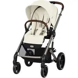 Коляска Cybex Balios S Lux TPE Seashell Beige з бампером + Люлька Cybex S Seashell Beige - мініатюра 2