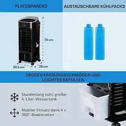 Мобільний кондиціонер-вентилятор OneConcept Coolster 4-в-1 (10032346) - мініатюра 6