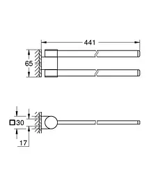 Тримач для рушника поворотний Grohe Selection 41219KF0 Чорний матовий - мініатюра 4