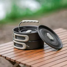 Набір посуду (каструля, сковорідка, чайник) Naturehike CNK2450CF010, алюміній - мініатюра 9