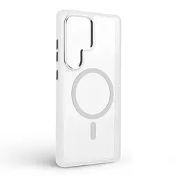 Чехол Samsung Galaxy S25 Ultra 5G, Unit MagSafe, белый, прозрачный, магсейф, противоударный, магнитный, панель-накладка с поддержкой MagSafe, с поддержкой беспроводной зарядки, TPU+PC, защита всего корпуса, ударопрочный, ArmorStandart (ARM82266) - мініатюра 2