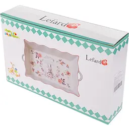 Блюдо для запікання Lefard Flower Bunny 30х18х6 cм бежевое з рожевим (940-270) - мініатюра 2