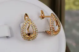 Сережки Xuping Jewelry чиста енергія 1.4 см золотисті - мініатюра 2