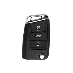 Чохол ключа Volkswagen (карбон, округла форма)+ремінець+брелок - мініатюра 2