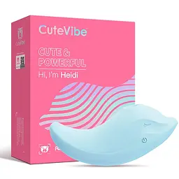 Вібратор та вакуумний стимулятор CuteVibe Heidi Blue - мініатюра 4