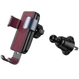 Автотримач Hoco H70 Gamble gravity (air outlet) Black / Red - мініатюра 2