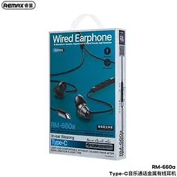 Навушники Remax RM-660a Metal Wired Earphone for Music & Call Type-C - мініатюра 3